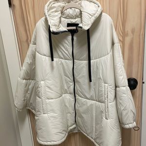 Brand new Zara puffer poncho with hood size M